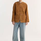 ROHE - Pankou closure suede jacket | cognac