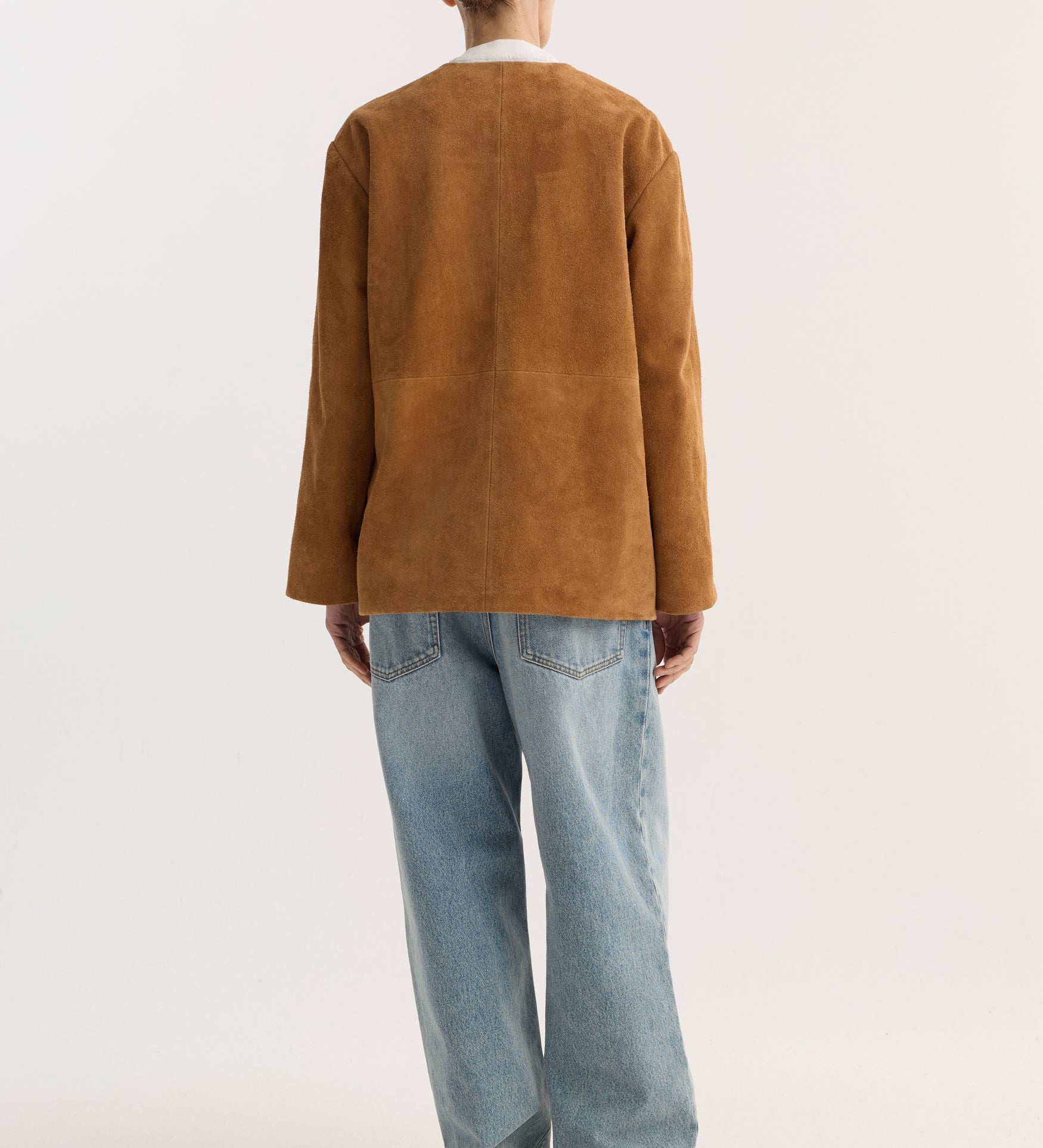 ROHE - Pankou closure suede jacket | cognac