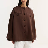 ROHE - Western heavy satin jacket | espresso