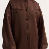 ROHE - Western heavy satin jacket | espresso