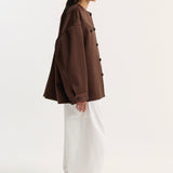 ROHE - Western heavy satin jacket | espresso