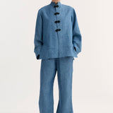 ROHE - Pankou closure jacket | ocean blue