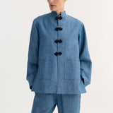 ROHE - Mandarin jacket | ocean blue