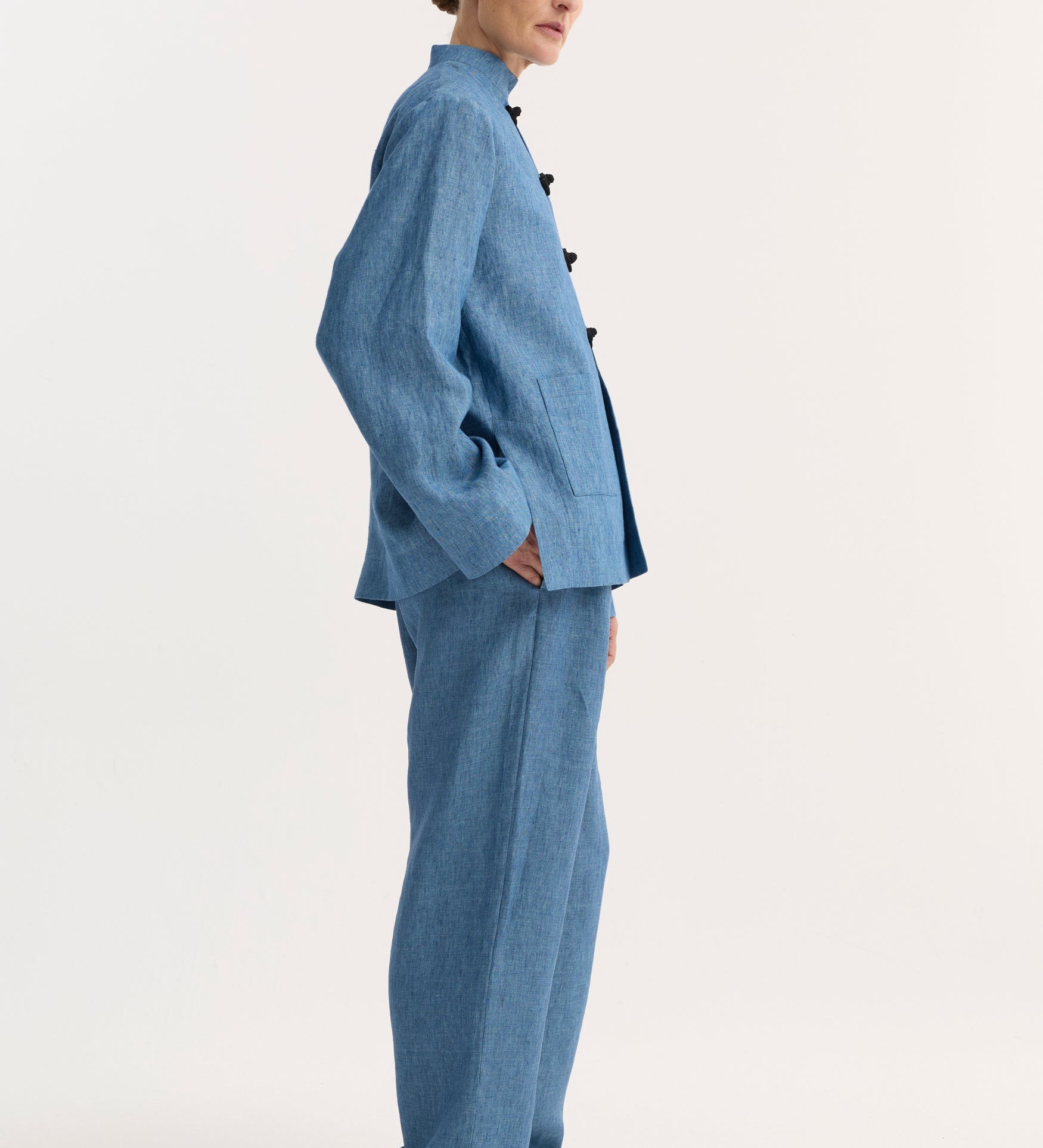 ROHE - Pankou closure jacket | ocean blue