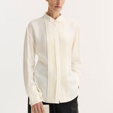 ROHE - Shaped tuxedo silk shirt | cream
