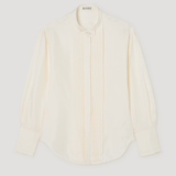 ROHE - Shaped tuxedo silk shirt | cream