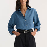 ROHE - Classic chambray shirt | ocean blue
