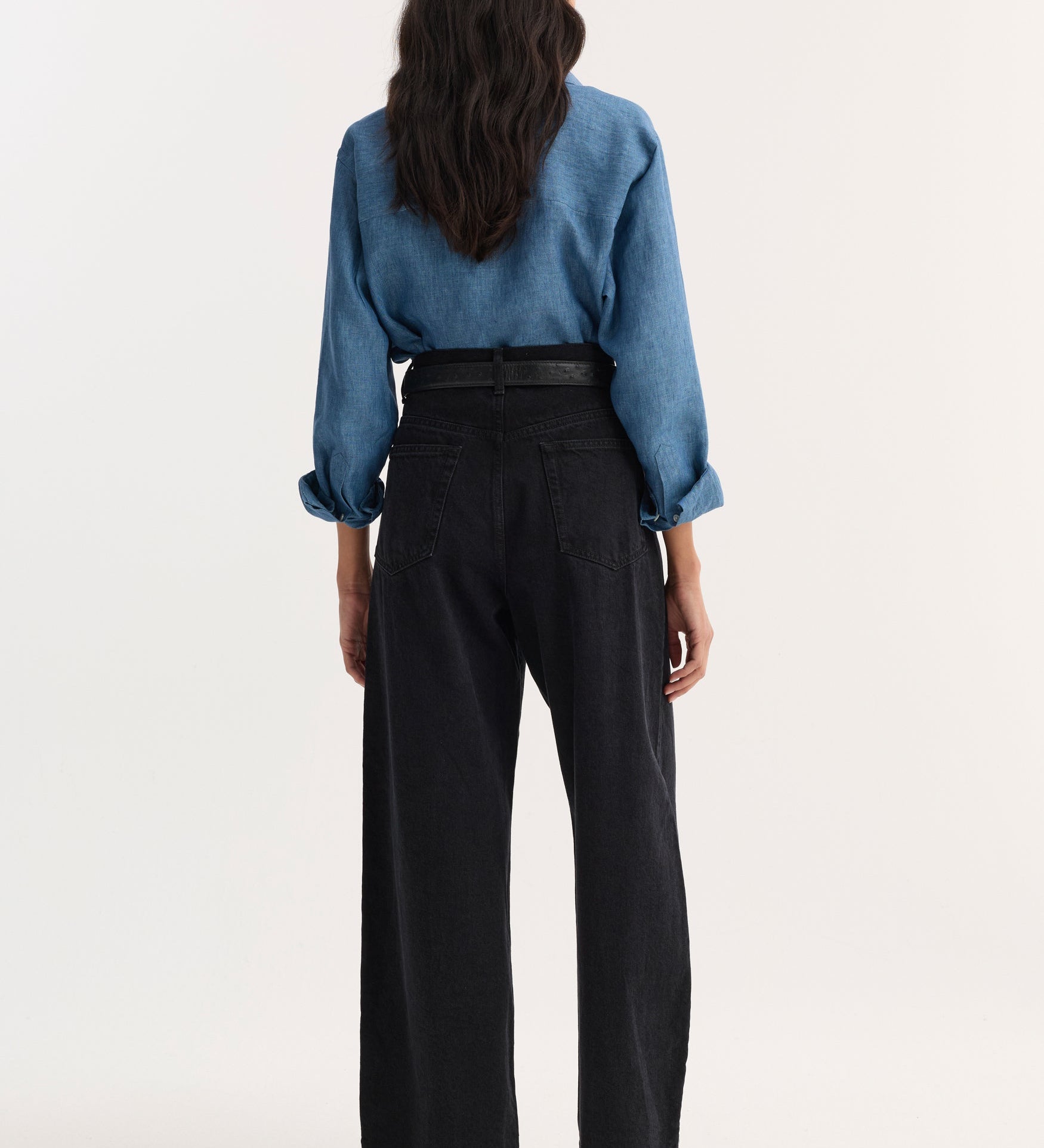 ROHE - Barrel leg denim | black