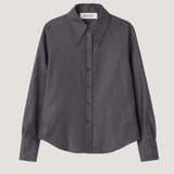 ROHE - Fitted shirt | dark grey melange