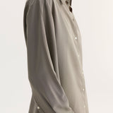 ROHE - Relaxed shaped shirt | light grey stripe