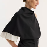 ROHE - Draped open back wool top | black