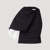 ROHE - Draped open back wool top | black