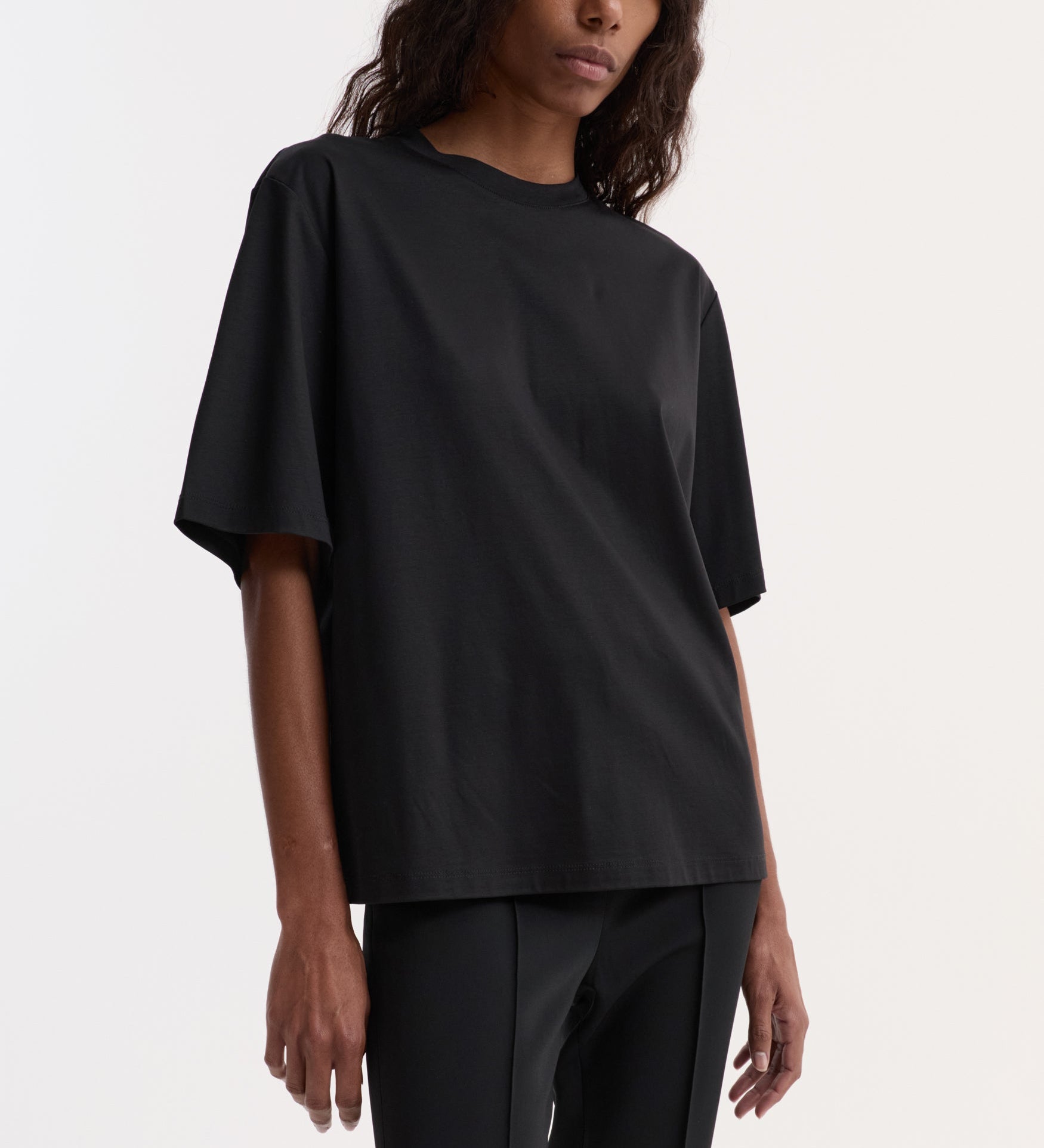 ROHE - Oversized cotton silk t - shirt | black
