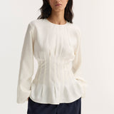 ROHE - Pleated silk top | cream