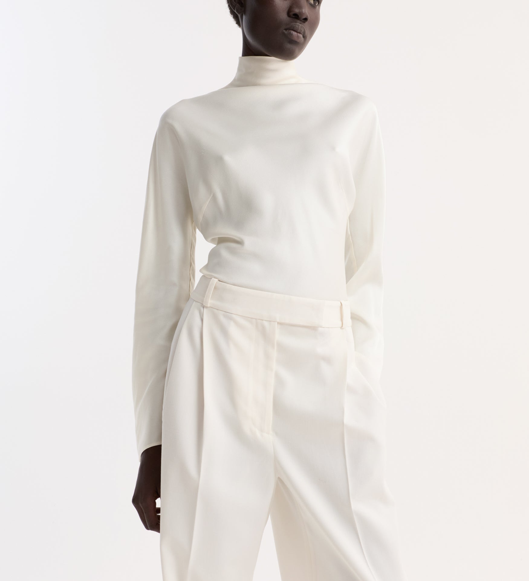 ROHE - Satin waisted top | cream