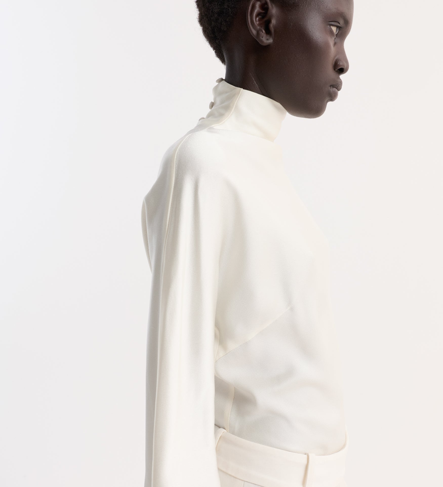ROHE - Satin waisted top | cream