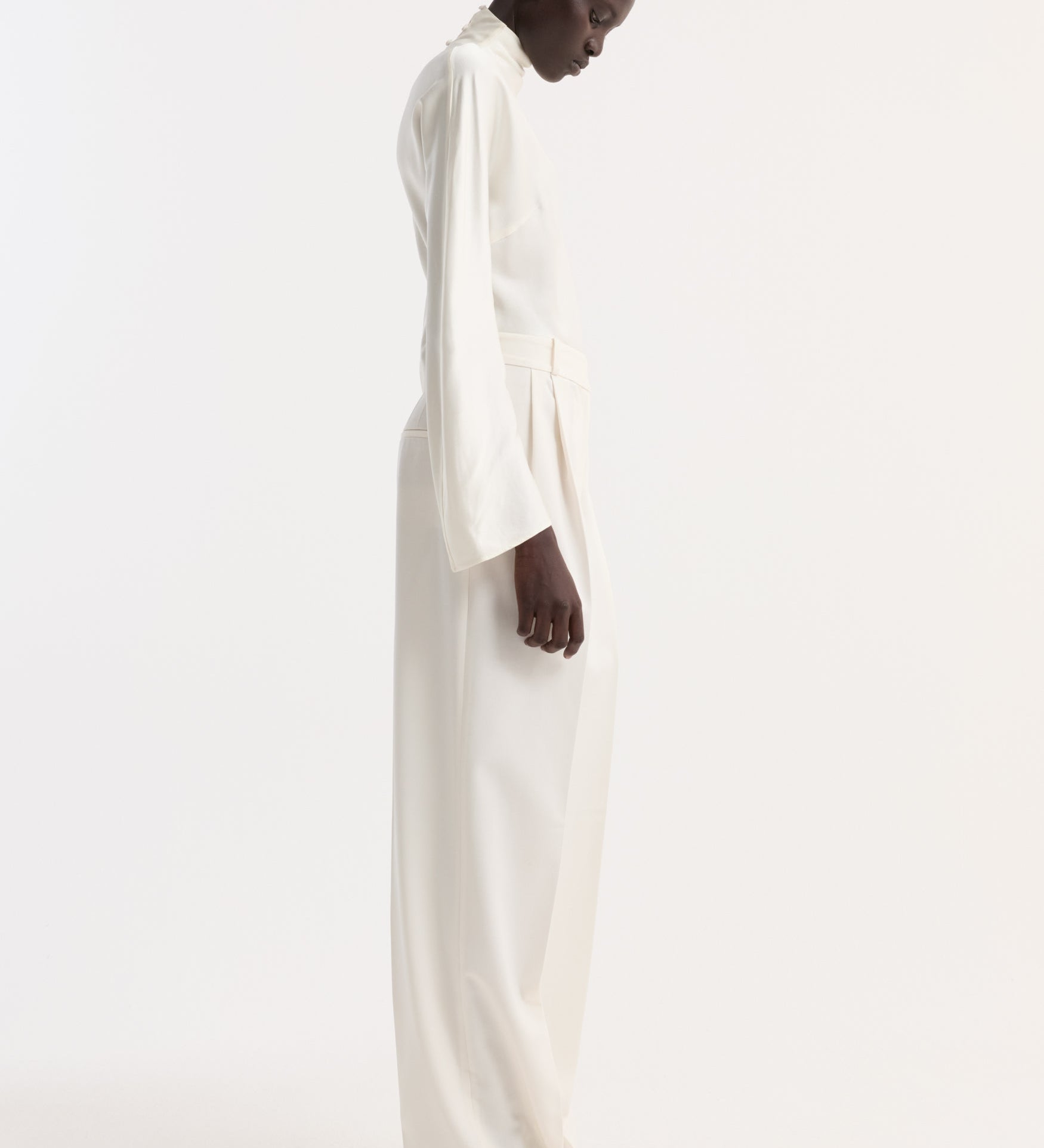 ROHE - Satin waisted top | cream