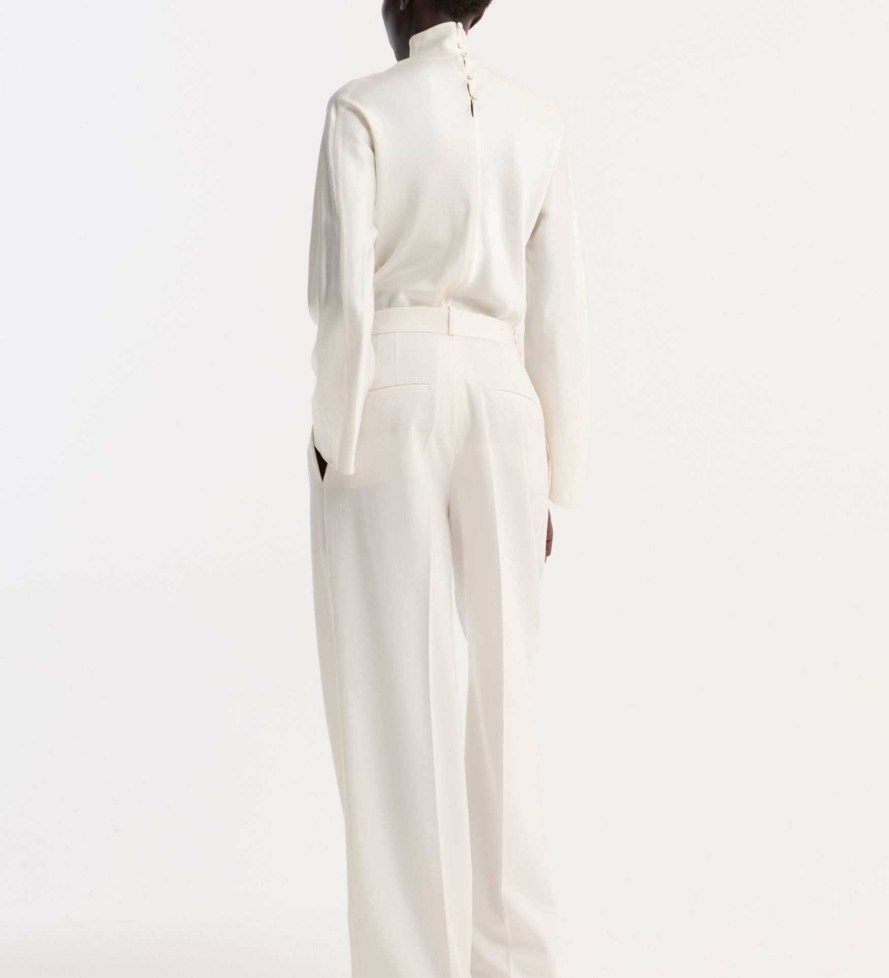 ROHE - Satin waisted top | cream