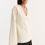 ROHE - Sculptural long sleeve top | off white