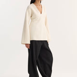 ROHE - Sculptural long sleeve top | off white