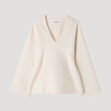 ROHE - Sculptural long sleeve top | off white