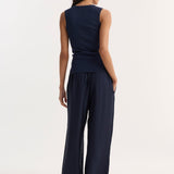 ROHE - Bustier shaped knitted top | navy