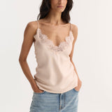 ROHE - Lace silk camisole | rose