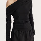 ROHE - Twisted jersey top | black