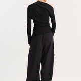 ROHE - Twisted jersey top | black