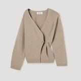ROHE - Off-shoulder wrap cardigan | light taupe