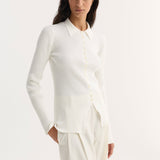 ROHE - Elongated rib cardigan | off white
