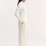 ROHE - Elongated rib cardigan | off white