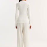 ROHE - Elongated rib cardigan | off white