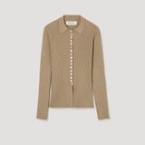 ROHE - Elongated rib cardigan | taupe melange