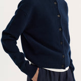 ROHE - Short boiled cardigan | navy