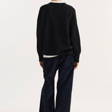 ROHE - V-neck knitted jumper | black