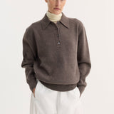ROHE - Compact knitted polo | mud melange
