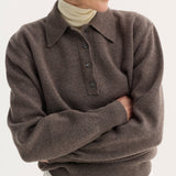 ROHE - Compact knitted polo | mud melange