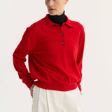 ROHE - Wool cashmere polo | red