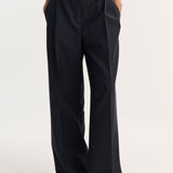 ROHE - Mid-waist tailored trousers | navy