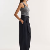 ROHE - Mid-waist tailored trousers | navy