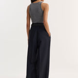 ROHE - Mid-waist tailored trousers | navy