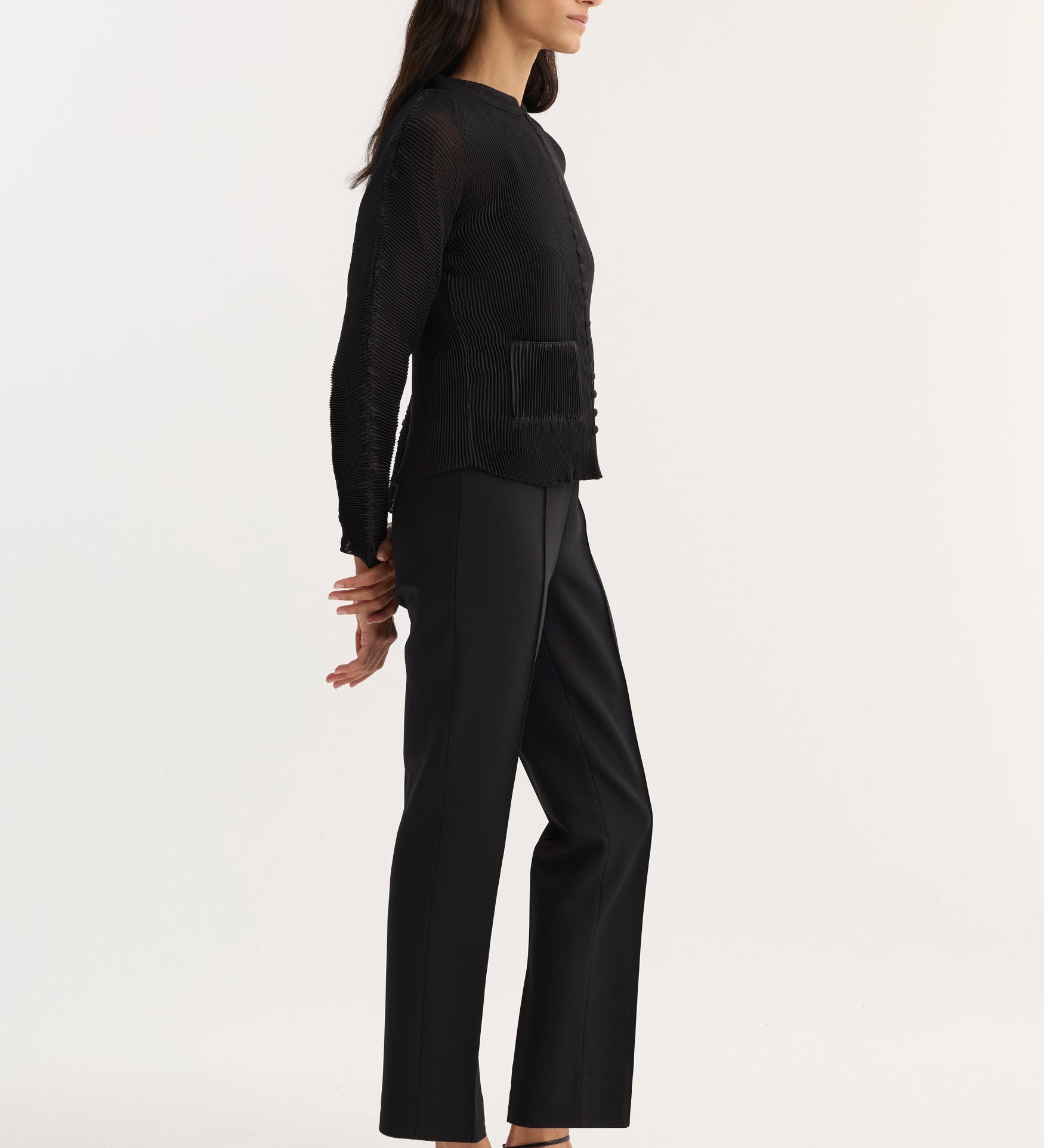 ROHE - Plissé cardigan | black