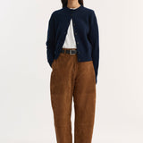 ROHE - Suede barrel leg trouser | tobacco