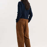 ROHE - Suede barrel leg trouser | tobacco