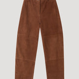 ROHE - Suede barrel leg trouser | tobacco