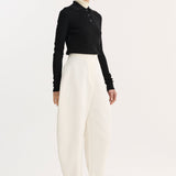 ROHE - Sculptural trousers | paper white