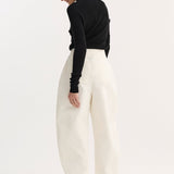 ROHE - Sculptural trousers | paper white