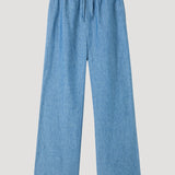 ROHE - Wide leg pyjama trousers | ocean blue