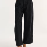 ROHE - Cropped barrel leg denim | black